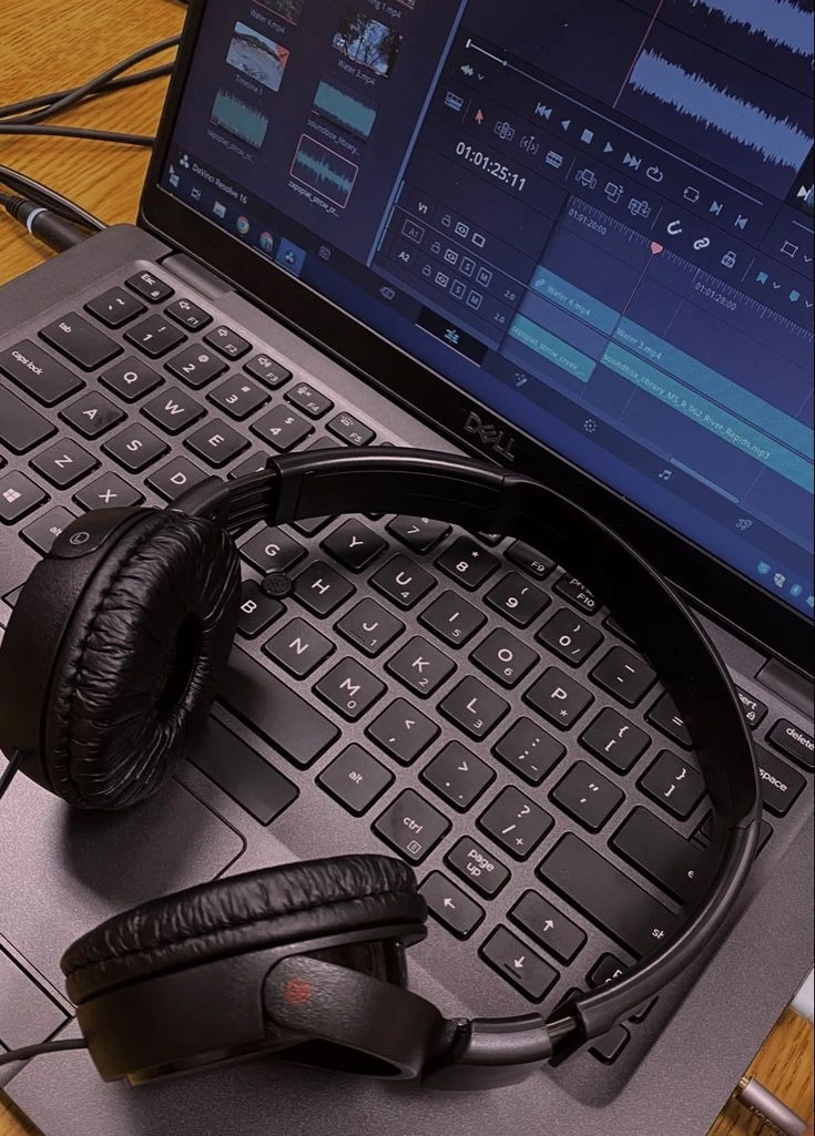 DJ practicing on laptop